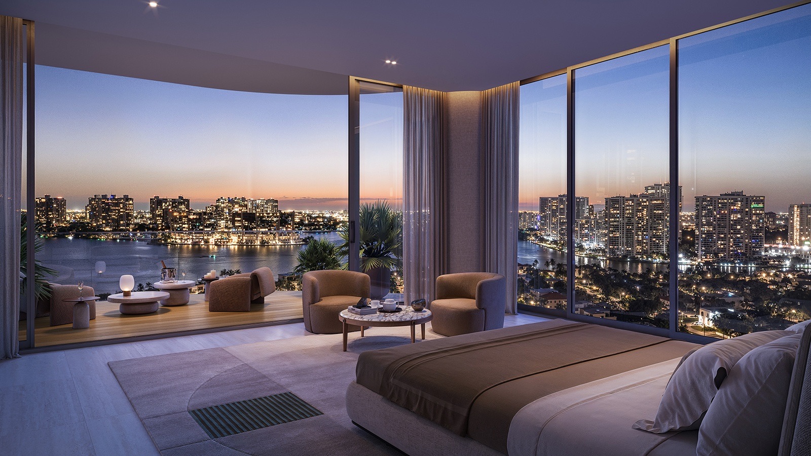 Bedroom at dusk