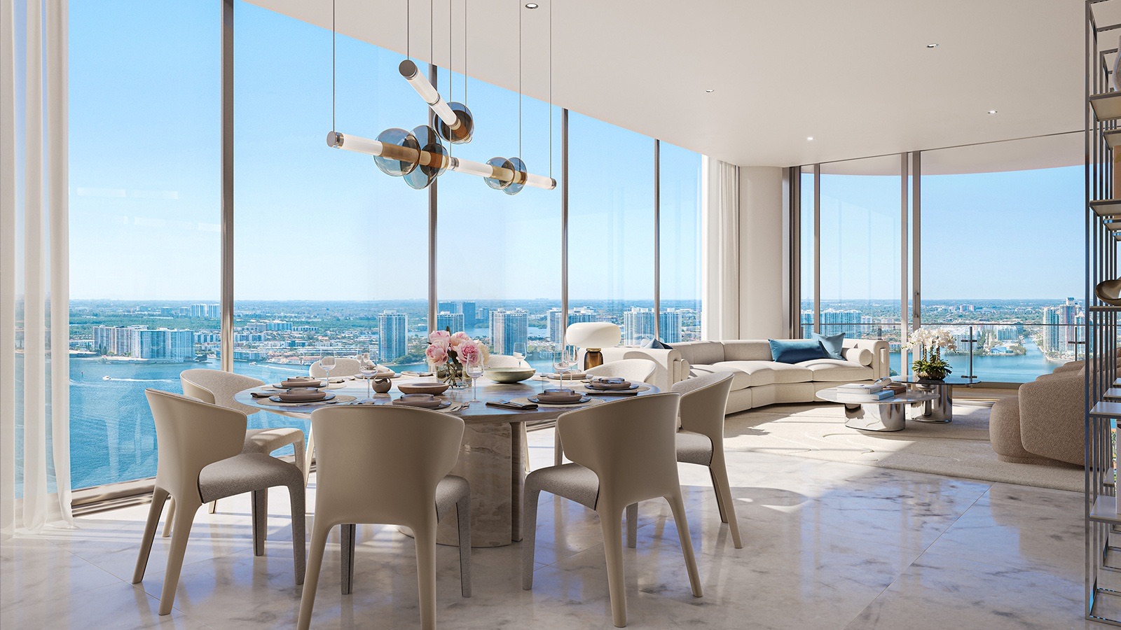 Dining room above the ocean