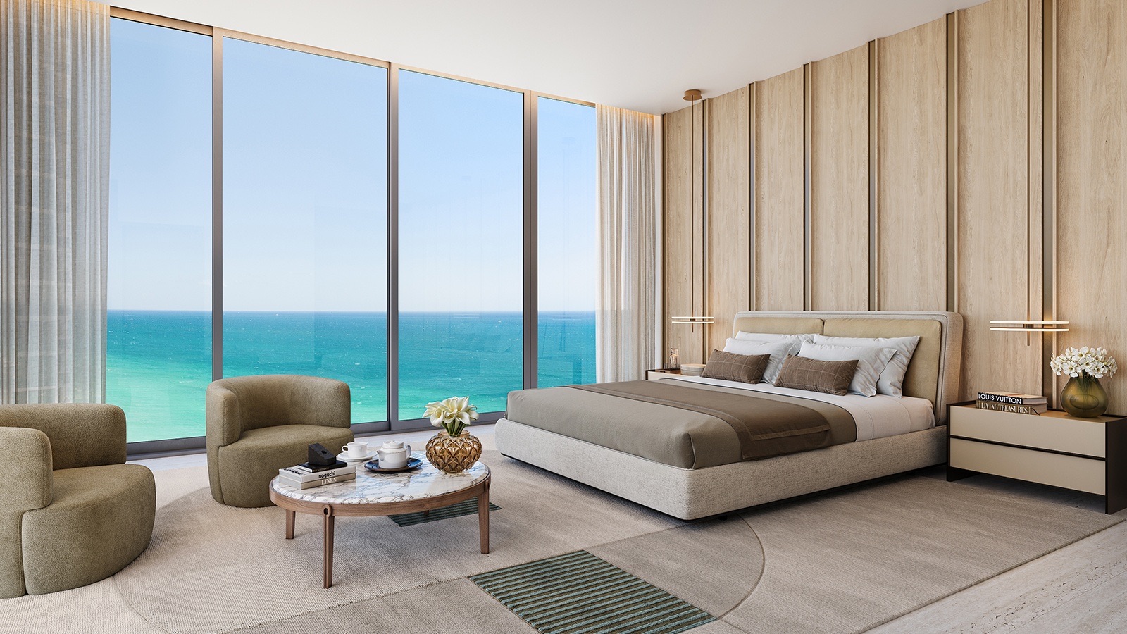 Primary bedroom with ocean views
