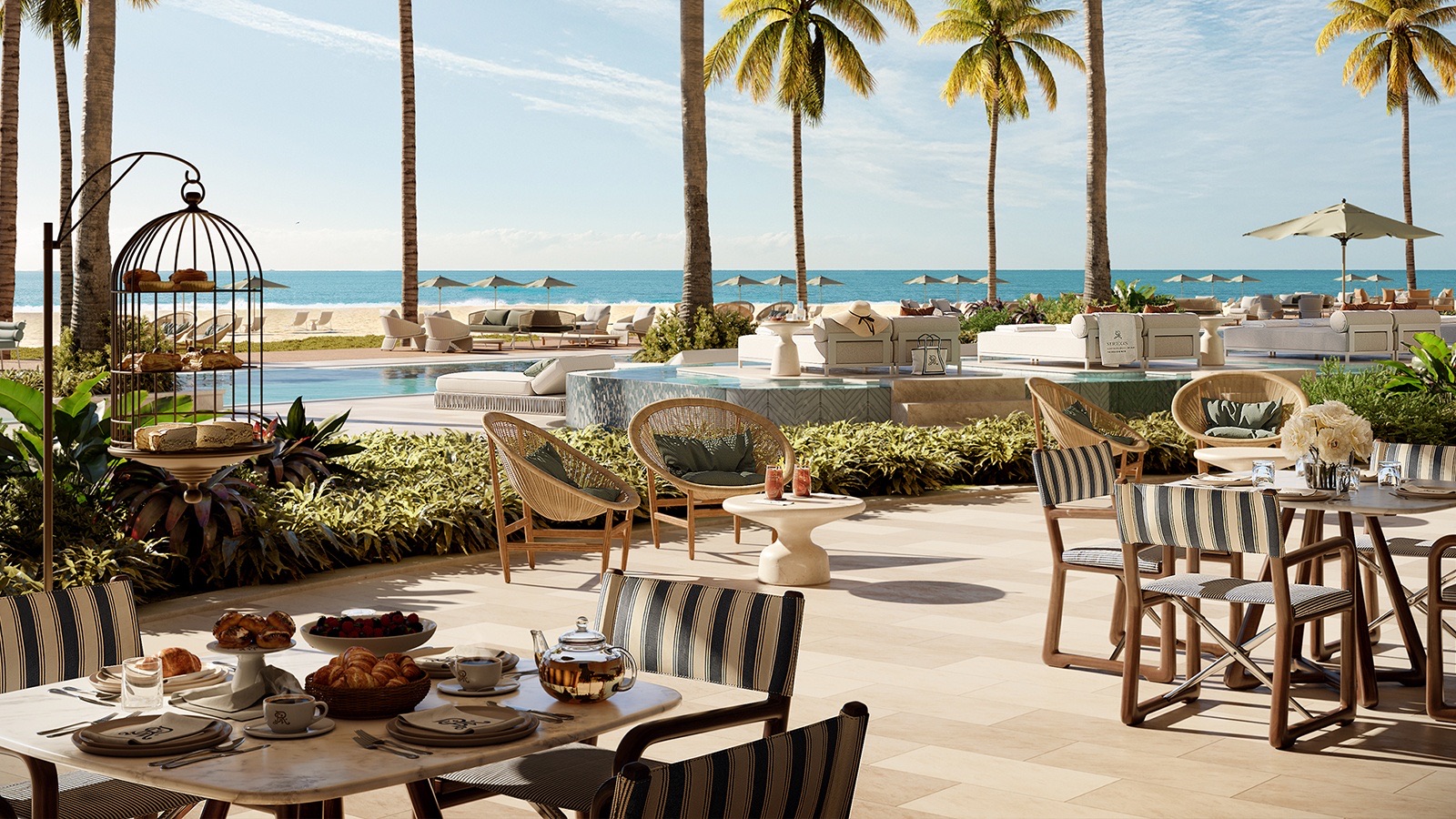 Oceanfront terrace dining